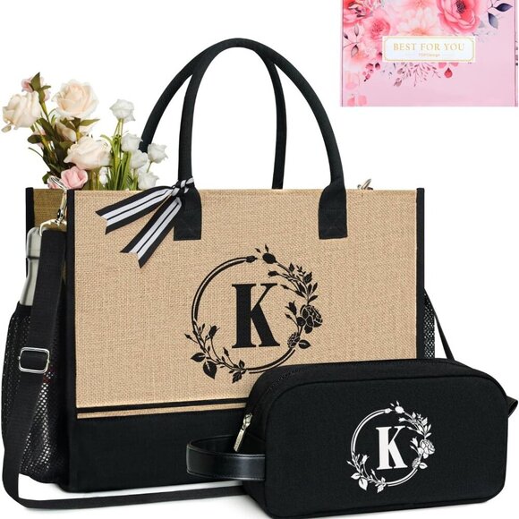 Personalized Canvas Tote Bag Women's Size Gift for Wedding Birthday Beach - Picture 1 of 7